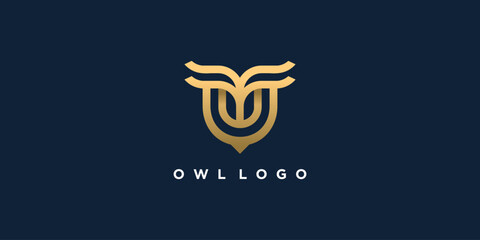 Obraz premium Owl logo design concept with creative style concept