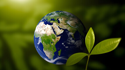 Planet earth. Concept of earth day, environmental day or world nature conservation day.