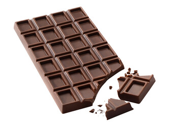 Broken chocolate bar, cut out