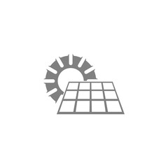 Sun solar energy logo design isolated on transparent background
