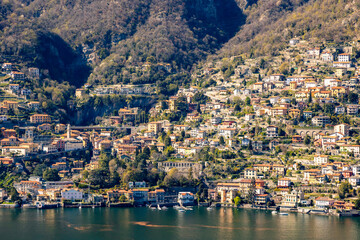 Lago di Como, Lake Como, Italy, with Palacio's in summer