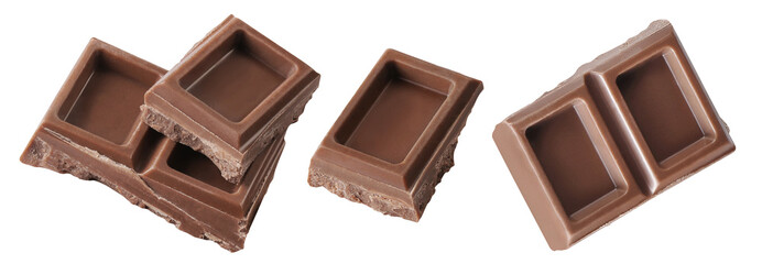 Set of chocolate pieces cut out