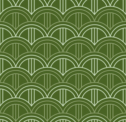 Green arches pattern. Art Deco geometric design.