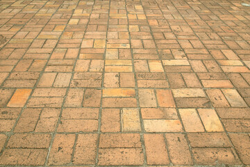 abstract background of old brick floor sidewalk