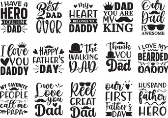 Father's day  t-shirt design dad svg design bundle typography
