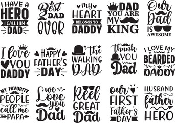 Fototapeta premium Father's day t-shirt design dad svg design bundle typography
