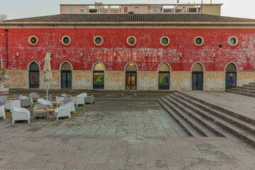 EXMA (Exhibiting and Moving Arts) building housed in Cagliari’s 18th-century abattoir. Sardinia,...