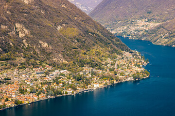 Fototapeta na wymiar Lago di Como, Lake Como, Italy, high altitude view from Montepiatto