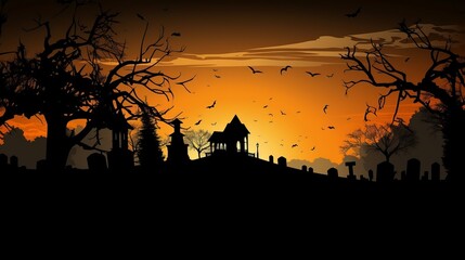 Fototapeta na wymiar Abstract Halloween Background from Graveyard. AI Generation