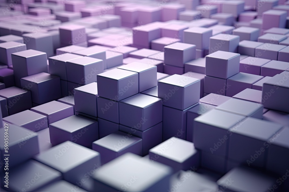 Poster floating cubes in a colorful and abstract composition. generative ai
