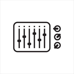 Sound mixer vector icon. Studio DJ disco club sound mixer flat sign design illustration. Sound mixer symbol pictogram.  UX UI icon