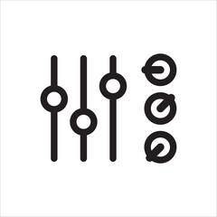 Sound mixer vector icon. Studio DJ disco club sound mixer flat sign design illustration. Sound mixer symbol pictogram.  UX UI icon