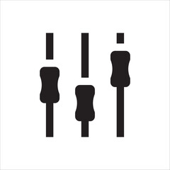 Obraz premium Sound mixer vector icon. Studio DJ disco club sound mixer flat sign design illustration. Sound mixer symbol pictogram. UX UI icon