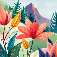 seamless background with flowers