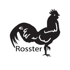Fototapeta na wymiar rooster logo food logo symbol logo animal logo vecktor black