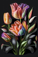 Tulips Flower , Generated Ai
