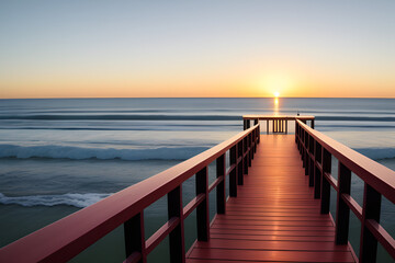 Obraz premium The Southport stairs at sunrise located in Port Noarlunga South Australia on december 14th 2020