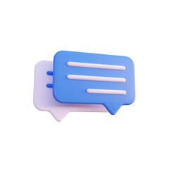 bubble chat icon illustration 3d render isolated perspective view PNG transparent