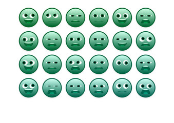 Fototapeta premium set of faces emoji smileys