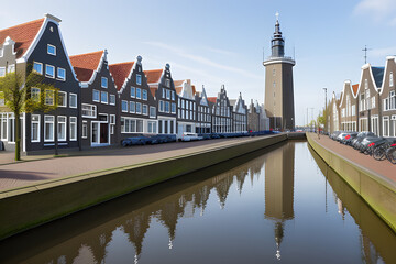 Fototapeta na wymiar Architecture in the town of Den Helder, the Netherlands