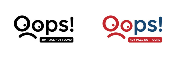 404 not found error icon oops page not found vector set
