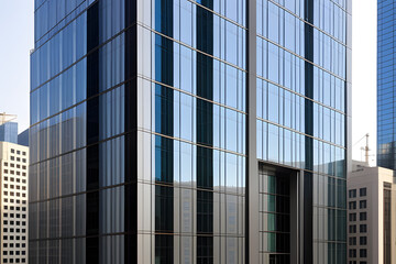 Fototapeta na wymiar a modern glass wall facade buildings . hk