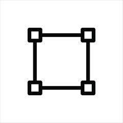 Vertex icon. Vertex connection flat sign design. Spline vector icon. Anchor point connection symbol pictogram. UX UI icon