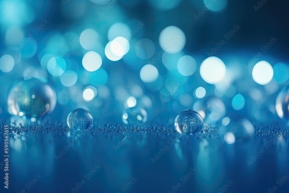 Poster table with colorful shiny balls arranged in a pattern. generative ai