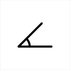 Angle vector icon. Angle flat sign design. Angle symbol pictogram. UX UI icon