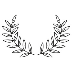 Laurel wreath vector icon design. Circle flat icon.