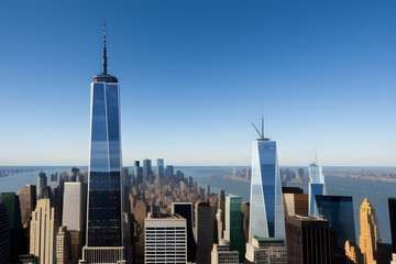 Fototapeta na wymiar Blick auf das One World Trade Center, Manhattan, New York City, New York, USA