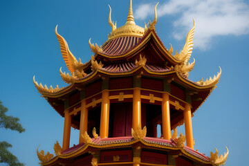 Fototapeta premium Pillar statue of a dragon.