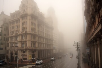  Lima Peru centrum city in fog, generative artificial intelligence
 