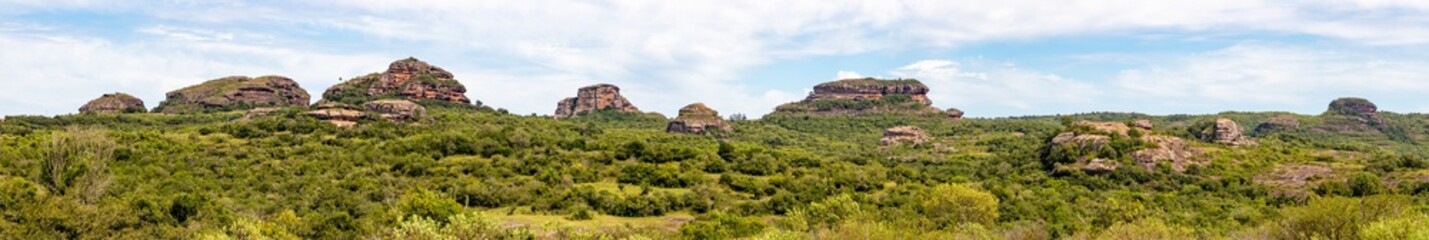 Panorama of Geological formations and forest