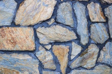 Rocky wall on the street.