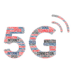 5G Word cloud art, 5G network