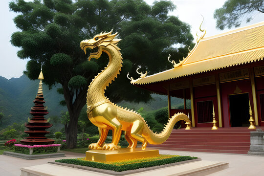 golden dragon statue in thailand,Tham Pha Daen Temple beautiful travel in sakon nakhon province,thailand