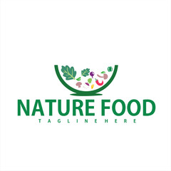 natural cuisine logo serving fresh vegetables ready to eat