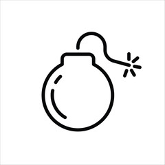 Bomb icon. Bomb flat sign design. Boom vector icon. Bomb symbol pictogram. UX UI icon