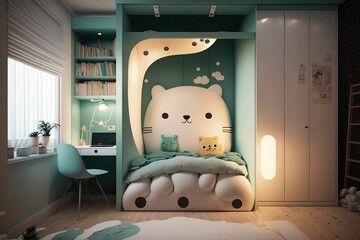Smart interior bedroom. Cute room ideas. Kids bedroom. Best bedroom interior. 