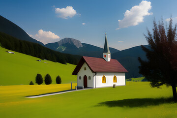 Fototapeta na wymiar little church in austria