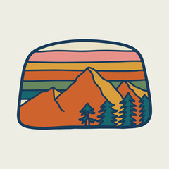 Mountains graphic illustration vector art t-shirt design