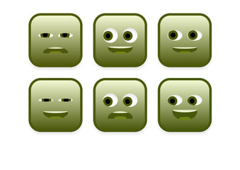 set of faces emoji smileys