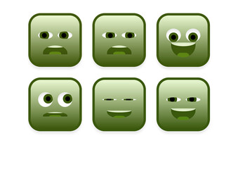 Fototapeta premium set of faces emoji smileys