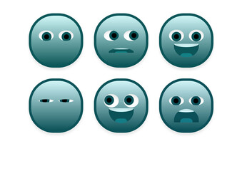 set of faces emoji smileys