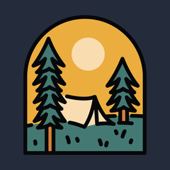 Camping graphic illustration vector art t-shirt design