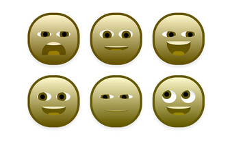 set of faces emoji smileys