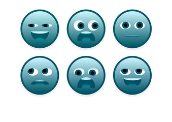 set of faces emoji smileys
