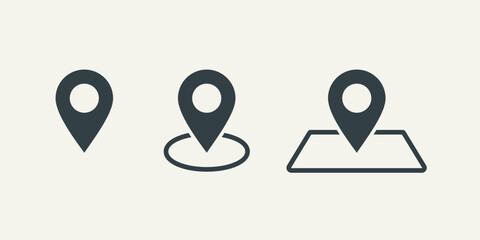 Pins location icons set simple design