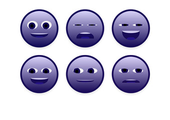set of faces emoji smileys